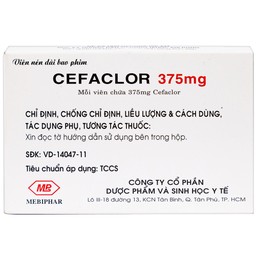 Thuốc Cefaclor 375mg Mebiphar điều trị nhiễm khuẩn đường hô hấp (1 vỉ x 10 viên)
