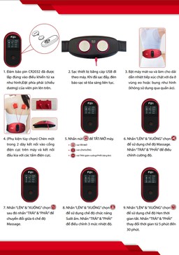 Máy massage (mát xa) lưng, bụng Fuji PG-2645L giúp giảm đau các vùng cơ và dây thần kinh bên trong