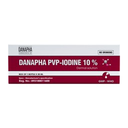 Dung dịch PVP - IODINE 10% Danapha sát trùng vết thương hoặc vết bỏng bề mặt (20ml)