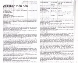 Thuốc Aerius 5mg Organon giảm viêm mũi dị ứng, mày đay (1 vỉ x 10 viên)