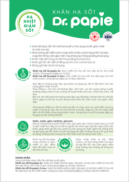 Khăn hạ sốt Dr.Papie 0+ Starmed (5 gói x 5 miếng) hạ nhiệt giảm sốt dùng cho trẻ sơ sinh