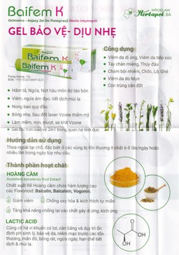 Kem bôi dịu da Baifem K 15g giảm ngứa, kích ứng, mẩn đỏ