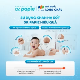 Khăn hạ sốt Dr.Papie 3M0+ Starmed (5 gói x 5 miếng) hạ nhiệt giảm sốt dùng cho trẻ từ 3 tháng tuổi