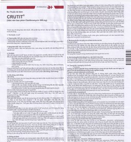 Thuốc Crutit 500mg S.C Antibiotice điều trị các bệnh nhiễm khuẩn do các vi khuẩn nhạy cảm (2 vỉ x 10 viên)