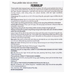 Sắt Ferrolip Uga hỗ trợ tạo hồng cầu, giúp giảm nguy cơ thiếu máu do thiếu sắt (20 gói)