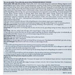 Viên bổ sung vitamin và khoáng chất cho phụ nữ cho con bú Vitabiotics Pregnacare Breast Feeding (6 vỉ x 14 viên)