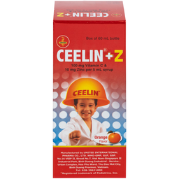 Siro Ceelin + Z United phòng ngừa và điều trị thiếu vitamin C hoặc thiếu kẽm (60ml)