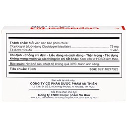 CLOPIDOGREL-VK 75MG AN THIÊN 3X10