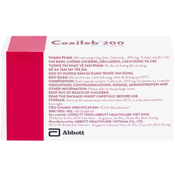 Viên nang cứng Coxileb 200 Glomed điều trị viêm khớp dạng thấp (3 vỉ x 10 viên)