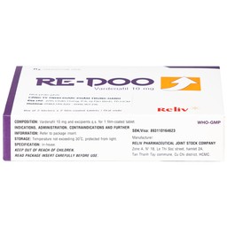 Thuốc Re-Doo 10mg Reliv điều trị rối loạn chức năng cương dương (2 vỉ x 2 viên)