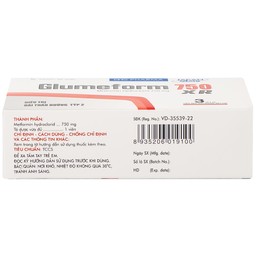 Thuốc Glumeform 750 XR DHG điều trị đái tháo đường típ 2 (3 vỉ x 10 viên)