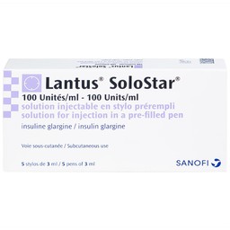 Bút tiêm Lantus SoloStar 100 Units/ml điều trị đái tháo đường (5 cây x 3ml)
