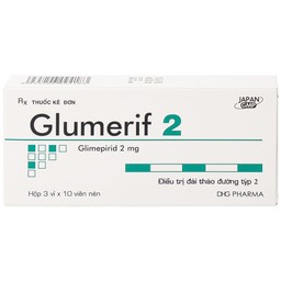 Thuốc Glumerif 2 DHG điều trị bệnh đái tháo đường típ 2 (3 vỉ x 10 viên)