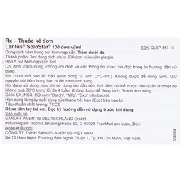 Bút tiêm Lantus SoloStar 100 Units/ml điều trị đái tháo đường (5 cây x 3ml)