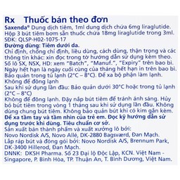 Dung dịch tiêm Saxenda 6mg/ml Novo Nordisk hỗ trợ cho chế độ ăn giảm calo (3 cây)