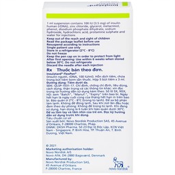 Bút tiêm Insulatard FlexPen 100IU/ml Novo Nordisk điều trị bệnh đái tháo đường (5 cây)