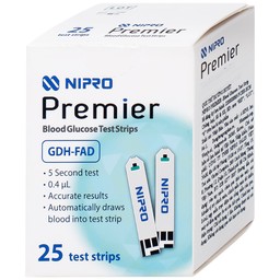 Que thử đường huyết Nipro Premier (hộp 25 que)