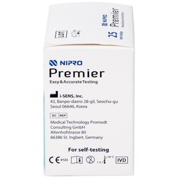 Que thử đường huyết Nipro Premier (hộp 25 que)