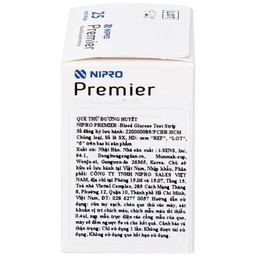 Que thử đường huyết Nipro Premier (hộp 25 que)