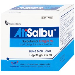 Dung dịch uống Atisalbu 5ml An Thiên điều trị co thắt phế quản do hen, viêm phế quản mãn tính (30 gói)