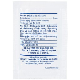 Dung dịch uống Atisalbu 5ml An Thiên điều trị co thắt phế quản do hen, viêm phế quản mãn tính (30 gói)