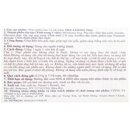 Viên uống Melatonin Nature's Bounty giúp điều hòa giấc ngủ, giúp ngủ sâu giấc (60 viên)