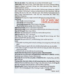 Dung dịch Osteocare Liquid Vitabiotics bổ sung canxi, magiê, vitamin D, kẽm giúp xương chắc khỏe (200ml)