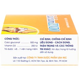 Viên nang mềm CalciumZindo USA NIC Pharma bổ sung canxi và vitamin D, phòng và điều trị loãng xương (12 vỉ x 5 viên)