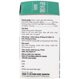 Thuốc Diệp Hạ Châu Danapha tăng cường chức năng gan (90 viên)