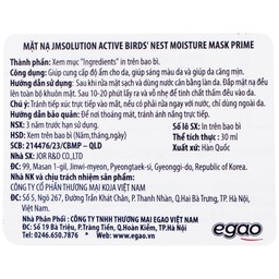 Mặt nạ dưỡng ẩm Jmsolution Active Birds' Nest Moisture Mask Prime