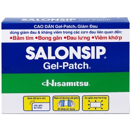 Cao dán Salonsip Gel - Patch Hisamitsu giảm đau, kháng viêm do mỏi cơ, đau cơ (8 gói x 3 miếng)