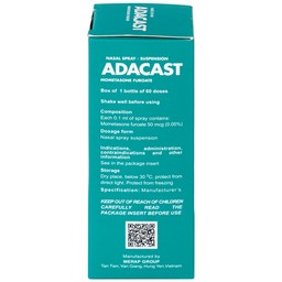 Thuốc xịt mũi Adacast Meraplion điều trị viêm mũi dị ứng, sung huyết và mất mùi, viêm mũi xoang (60 liều)