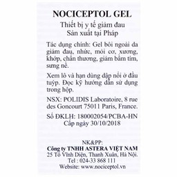 Kem bôi giảm đau Nociceptol120ml anti-douleur polidis giảm đau nhức xương khớp, mỏi cơ, chấn thương