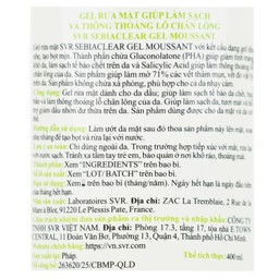 Gel rửa mặt SVR Sebiaclear Moussant làm sạch và giảm dầu cho da dầu (400ml)