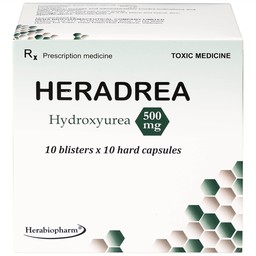 Thuốc Heradrea 500 Herabiopharm điều trị bệnh bạch cầu dòng tủy mạn tính (10 vỉ x 10 viên)