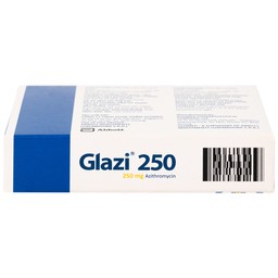Thuốc Glazi 250 Abbott điều trị viêm xoang cấp, viêm tai giữa cấp, viêm họng, viêm amidan (2 vỉ x 6 viên)