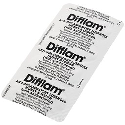 Viên ngậm kháng viêm Difflam vị chanh Unique Pharma hỗ trợ điều trị viêm amidan, đau họng (1 vỉ x 8 viên)