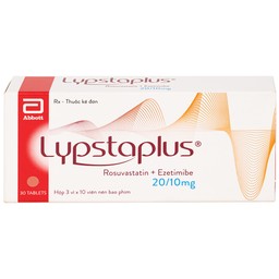 Viên nén Lypstaplus 20/10mg Abbott điều trị tăng cholesterol máu nguyên phát (3 vỉ x 10 viên)