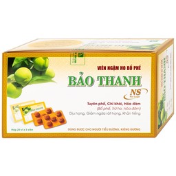 Viên ngậm ho bổ phế Bảo Thanh không đường dùng giảm các chứng ho do cảm lạnh, nhiễm lạnh (20 vỉ x 5 viên)
