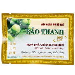 Viên ngậm ho bổ phế Bảo Thanh không đường dùng giảm các chứng ho do cảm lạnh, nhiễm lạnh (20 vỉ x 5 viên)