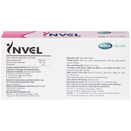 Thuốc Invel Mega Bliss GVS Pharma điều trị viêm âm đạo do nấm, vi khuẩn hoặc trichomonas (2 vỉ x 7 viên)