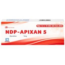 Thuốc NDP-Apixan 5mg Nadyphar hỗ trợ phòng ngừa đột quỵ, tăng huyết áp (2 vỉ x 10 viên)