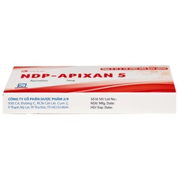 Thuốc NDP-Apixan 5mg Nadyphar hỗ trợ phòng ngừa đột quỵ, tăng huyết áp (2 vỉ x 10 viên)