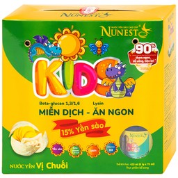 Nước Yến Sào Cao Cấp Cho Trẻ Em Nunest Kid Vị Chuối (6 hũ x 70ml)
