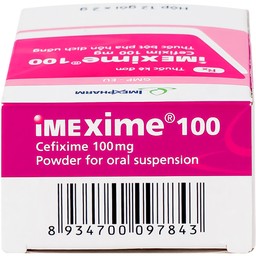 Hỗn dịch uống Imexime 100 Imexpharm điều trị nhiễm khuẩn đường tiết niệu, viêm thận - bể thận (12 gói x 2g)