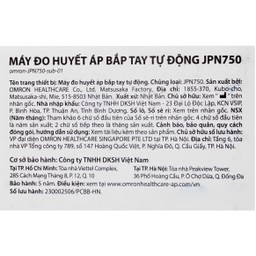 Máy đo huyết áp bắp tay Omron JPN750 hỗ trợ đo huyết áp, nhịp tim