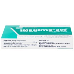 Thuốc Imexime 200 Imexpharm điều trị nhiễm khuẩn đường tiết niệu, viêm thận - bể thận (2 vỉ x 10 viên)