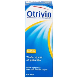 Thuốc xịt mũi Otrivin 0.05% GSK giảm triệu chứng nghẹt mũi, viêm mũi dị ứng (10ml)