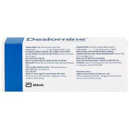 Thuốc Deslornine Abbott 5mg Làm giảm các triệu chứng của viêm mũi dị ứng (3 vỉ x 10 viên)