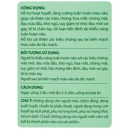 Viên Tuần Hoàn Não Migrin Plus CVI hỗ trợ hoạt huyết, tăng cường tuần hoàn máu não (6 Vỉ x 10 Viên)